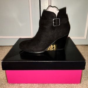 Charlotte Russe Black Suede Booties